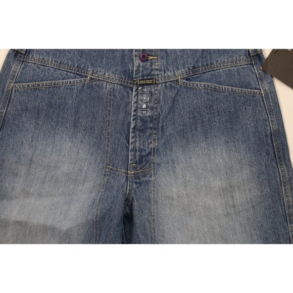 Deadstock Vintage 90s Marithe Francois Girbaud Mens 32 Baggy Denim Shorts Blue - Picture 3 of 11